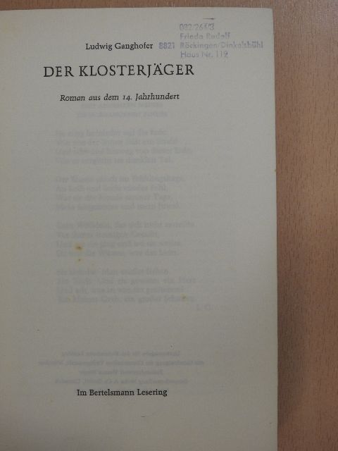 Ludwig Ganghofer - Der Klosterjäger [antikvár]