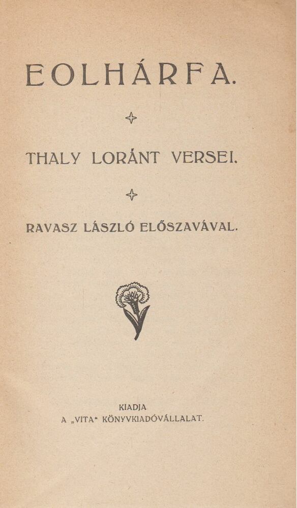 Thaly Loránt - Eolhárfa [antikvár]