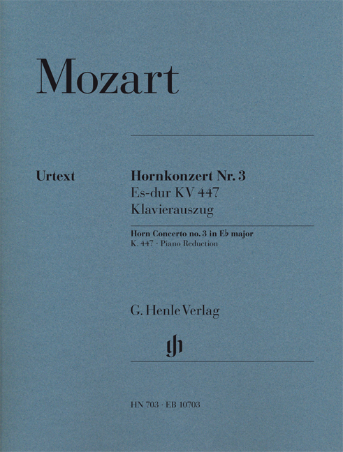 MOZART, W,A, - HORNKONZERT NR.3 ES-DUR KV 447 KLAVIERAUSZUG URTEXT (WIESE/SCHULZE/LEVIN)
