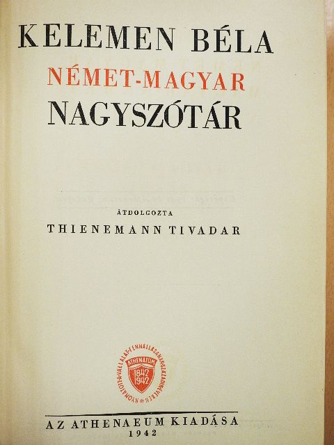 Kelemen Béla - Német-magyar nagyszótár [antikvár]