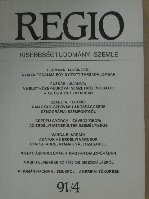 Csepeli György - Regio 1991/4. [antikvár]
