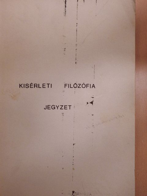 Harsányi Ernő - Kísérleti filozófia [antikvár]