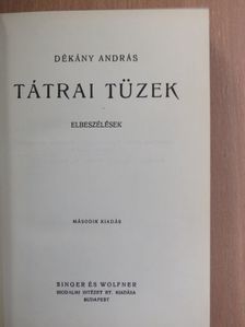 Dékány András - Tátrai tüzek [antikvár]