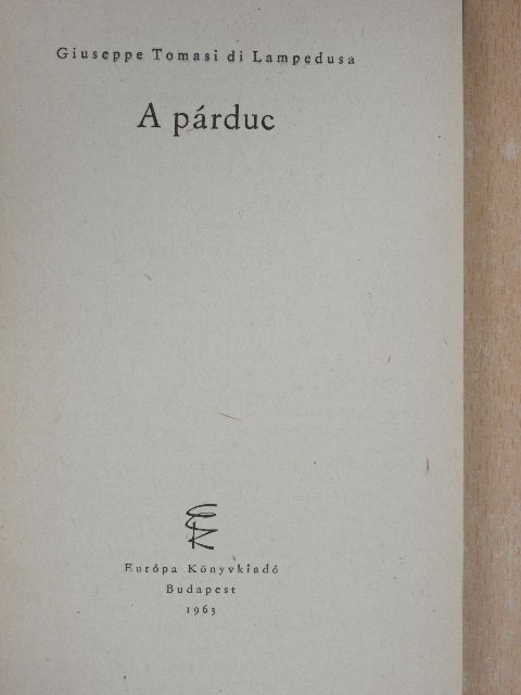 Giuseppe Tomasi di Lampedusa - A párduc [antikvár]