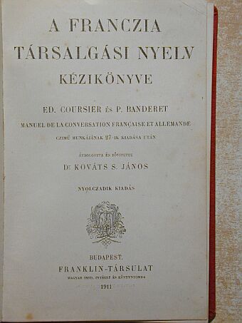 Ed. Coursier - A franczia társalgási nyelv kézikönyve [antikvár]