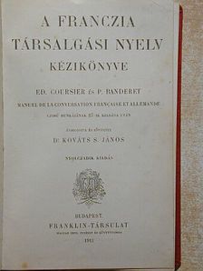Ed. Coursier - A franczia társalgási nyelv kézikönyve [antikvár]