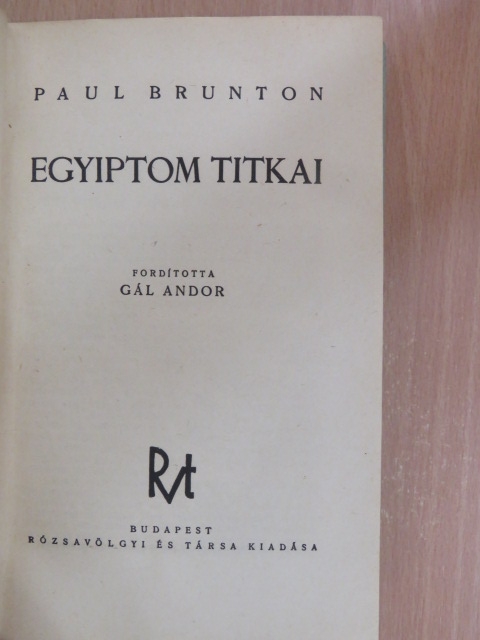 Paul Brunton - Egyiptom titkai [antikvár]