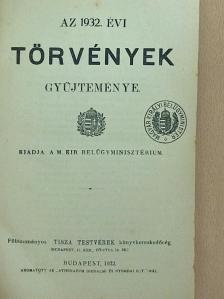 Az 1932. évi törvények gyüjteménye [antikvár]