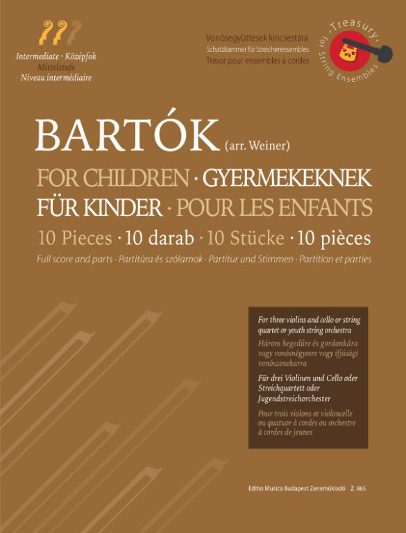 BARTÓK - TÍZ DARAB A "GYERMEKEKNEK" C. SOROZATBÓL IFJÚSÁGI ZENEKARRA, PARTITÚRA ÉS SZÓLAMOK