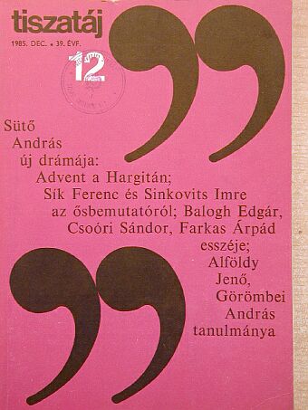 Alföldy Jenő - Tiszatáj 1985. december [antikvár]