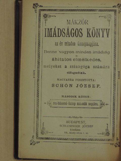 Mákzór imádságos könyv az év minden ünnepnapjára II. [antikvár]