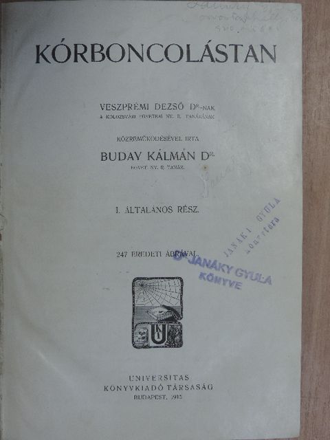 Dr. Buday Kálmán - Kórboncolástan I. [antikvár]