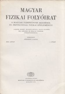 Jánossy Lajos - Magyar fizikai folyóirat XXII. kötet 3. füzet [antikvár]