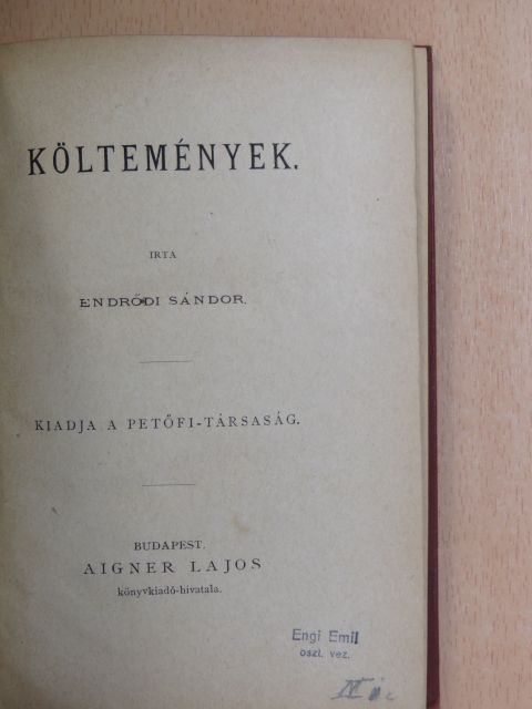 Endrődi Sándor - Költemények I. [antikvár]
