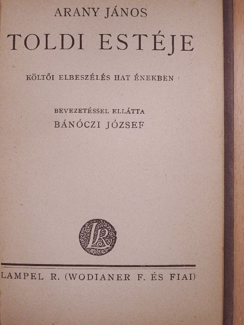 Arany János - Toldi estéje [antikvár]