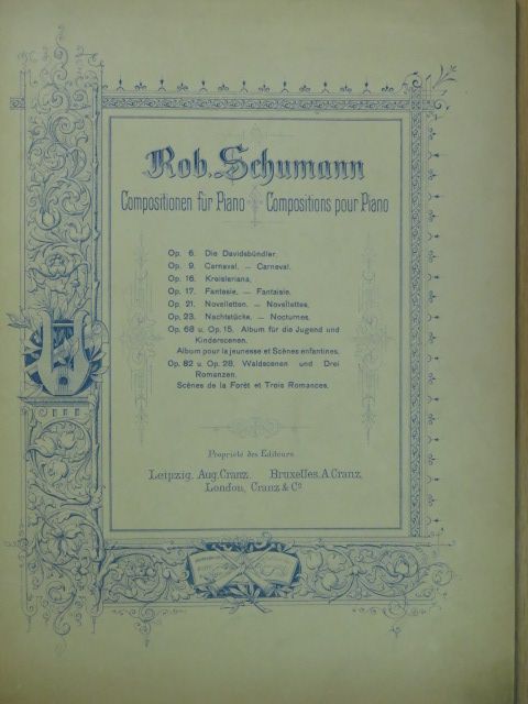 Rob. Schumann - Compositionen für Piano/Compositions pour Piano [antikvár]