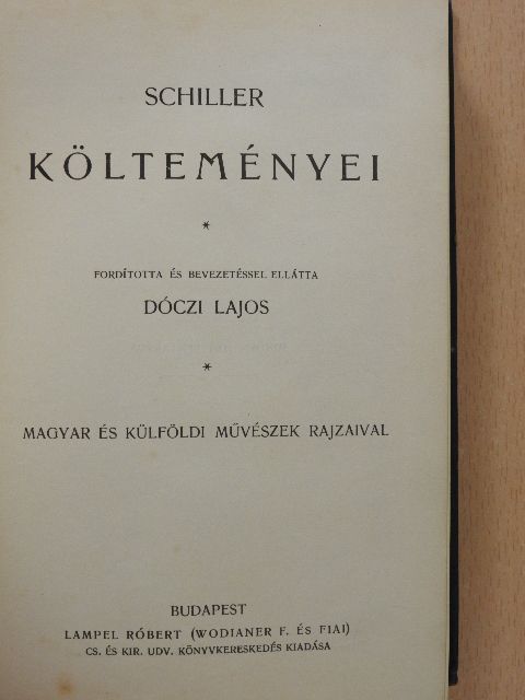 Friedrich Schiller - Schiller költeményei [antikvár]