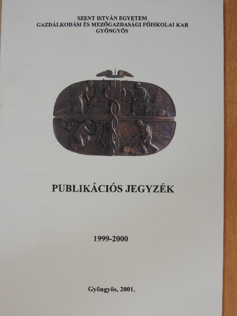 Publikációs jegyzék 1999-2000 [antikvár]