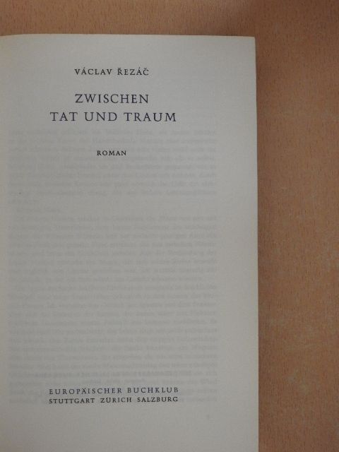 Václav Rezác - Zwischen Tat Und Traum [antikvár]