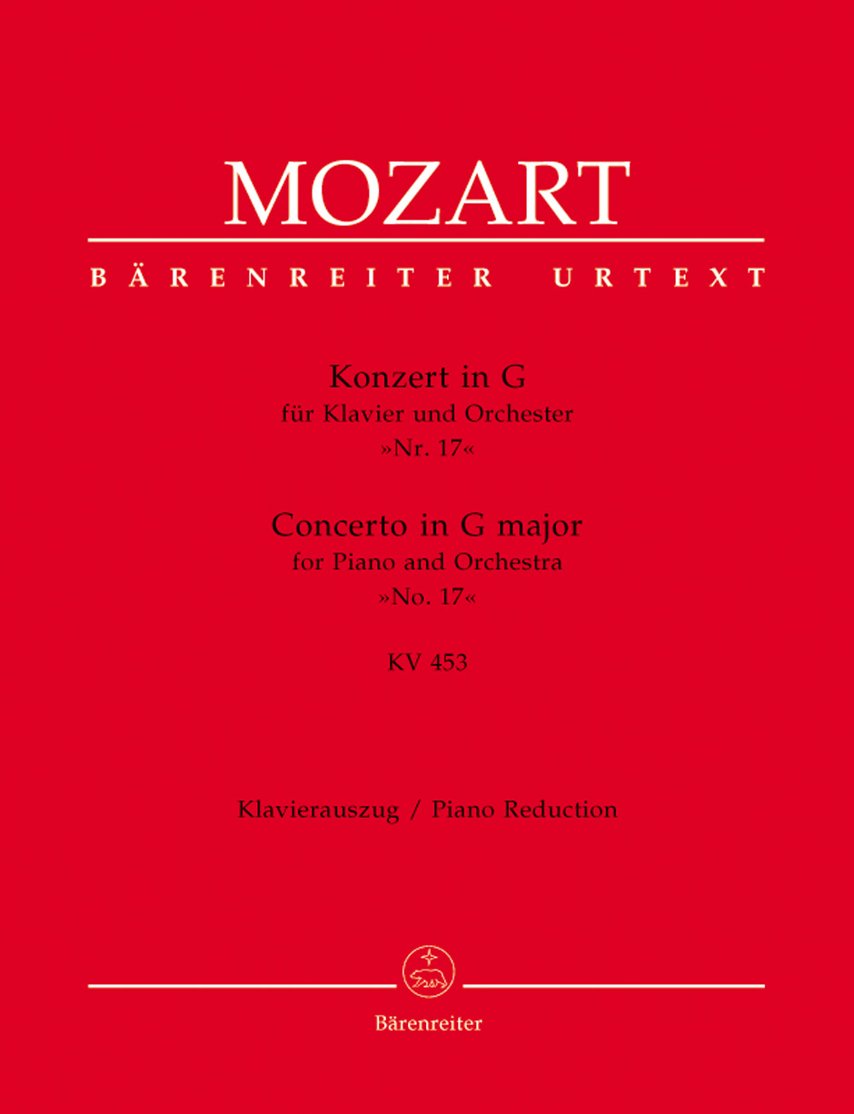 MOZART, W,A, - KONZERT IN G FÜR KLAVIER UND ORCHESTER KV 453 KLAVIERAUSZUG URTEXT