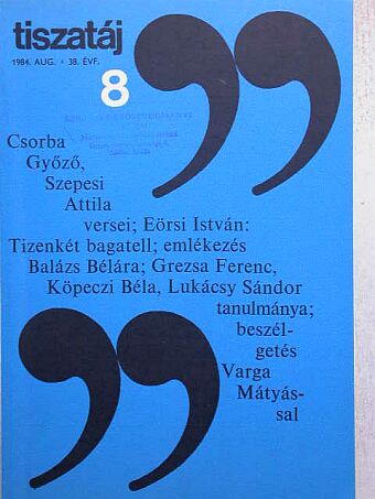 Ablonczy László - Tiszatáj 1984. augusztus [antikvár]