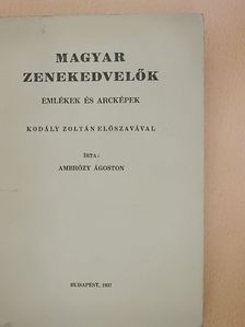 Ambrózy Ágoston - Magyar zenekedvelők [antikvár]