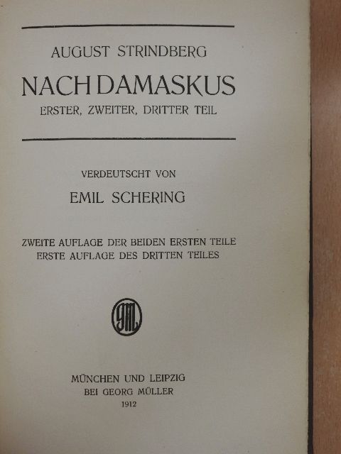 August Strindberg - Nach Damaskus I-III. [antikvár]