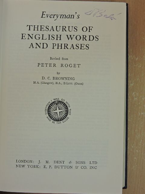 Peter Roget - Everyman's Thesaurus of English Words and Phrases [antikvár]