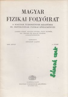 Jánossy Lajos - Magyar fizikai folyóirat XXII. kötet 4. füzet [antikvár]