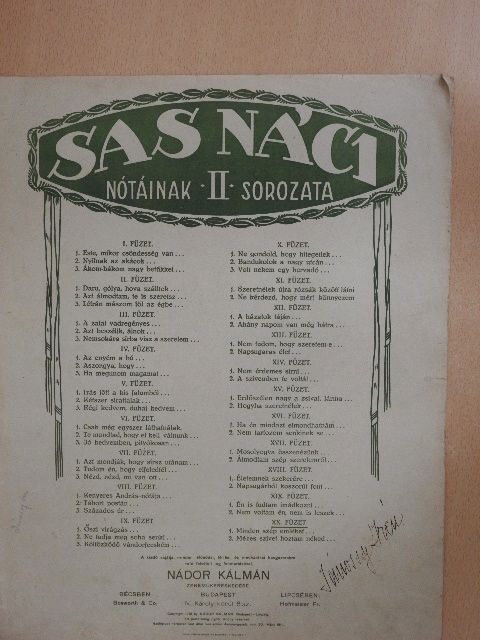 Sas Náci - Sas Náci nótáinak II. sorozata XX. [antikvár]