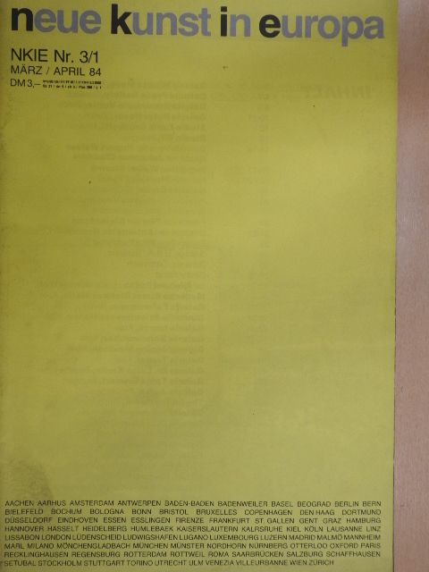 Antoinette Hennebert - Neue Kunst in Europa März/April 1984 [antikvár]