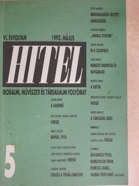 Ágh István - Hitel 1993. május [antikvár]