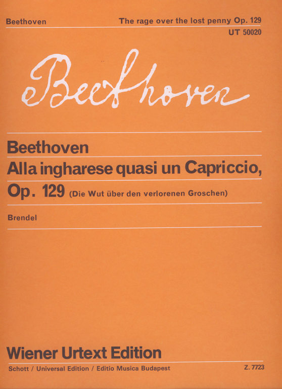 BEETHOVEN - ALLA INGHARESE QUASI IN CAPRICCIO OP.129 FÜR KLAVIER (BRENDEL) WIENER URTEX