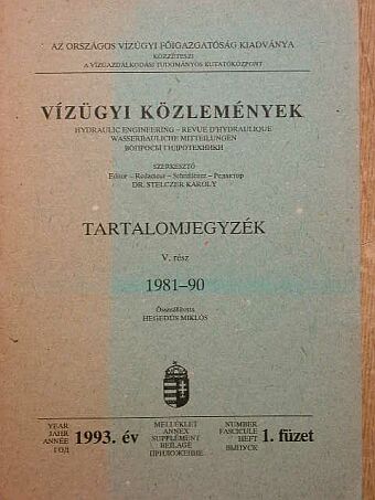 Vízügyi Közlemények 1993/1. [antikvár]