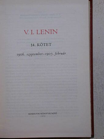 Vlagyimir Iljics Lenin - V. I. Lenin összes művei 14. [antikvár]
