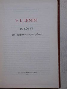 Vlagyimir Iljics Lenin - V. I. Lenin összes művei 14. [antikvár]