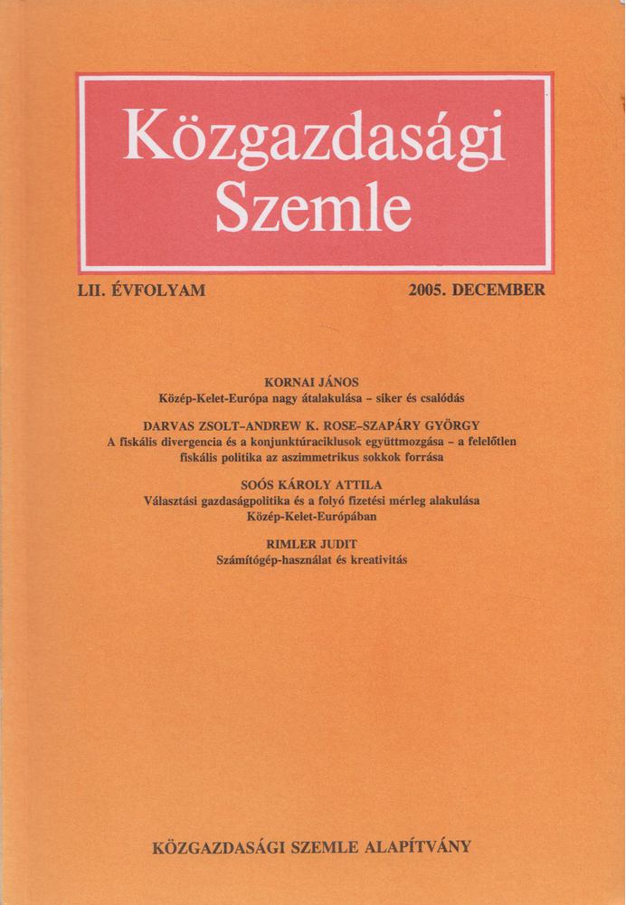 Szabó Katalin - Közgazdasági Szemle LII. évfolyam 2005. december [antikvár]