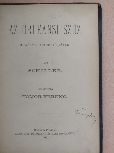 Schiller - Az orleansi szűz [antikvár]