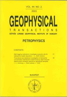 Hegybíró Zsuzsanna - Geophysical Transactions vol. 44. no. 2. [antikvár]