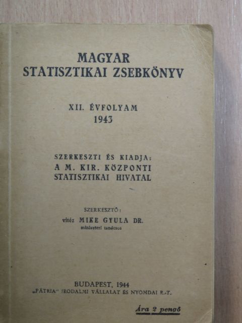 Magyar statisztikai zsebkönyv 1943. [antikvár]