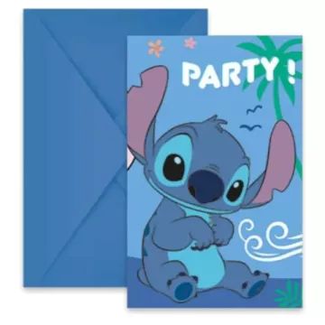 Stitch: Party meghívó borítékkal - 6 db-os