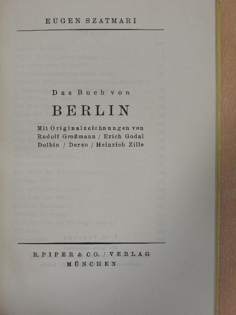 Eugen Szatmari - Das Buch von Berlin [antikvár]