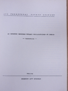 Az oktatási rendszer távlati fejlesztésének fő iránya [antikvár]