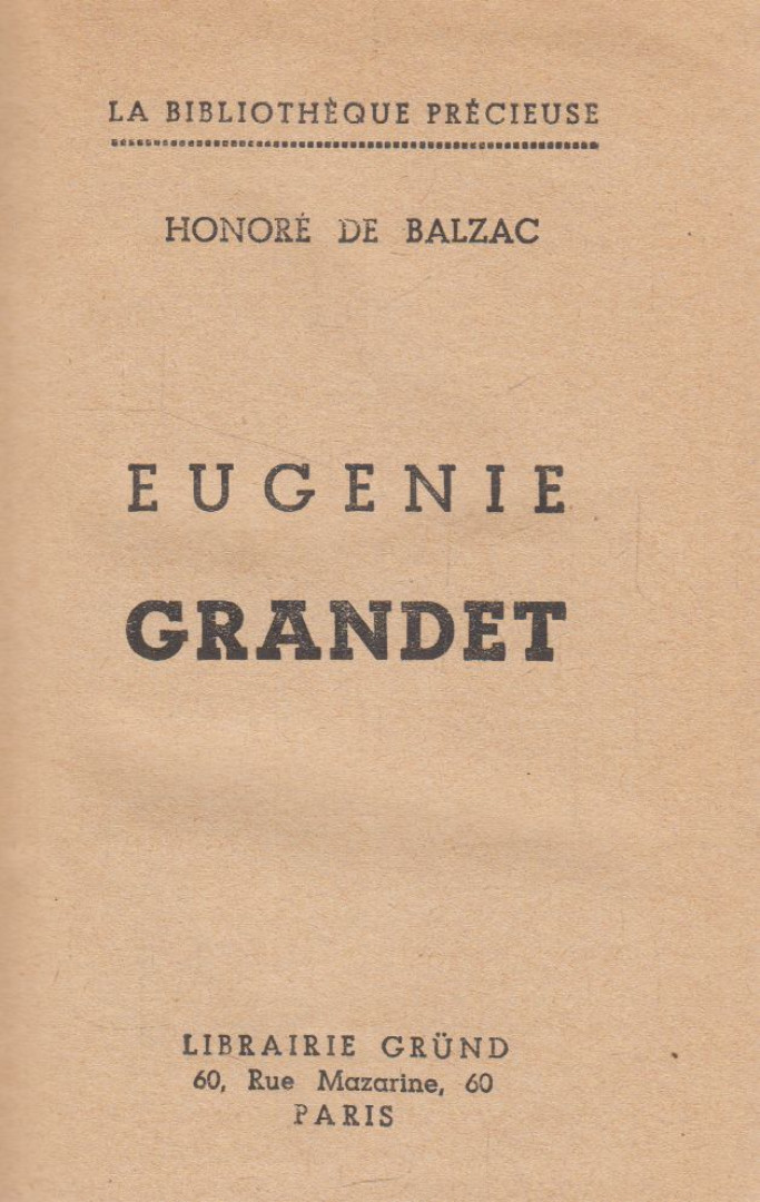 Honoré de Balzac - Eugenie Grandet (francia) [antikvár]