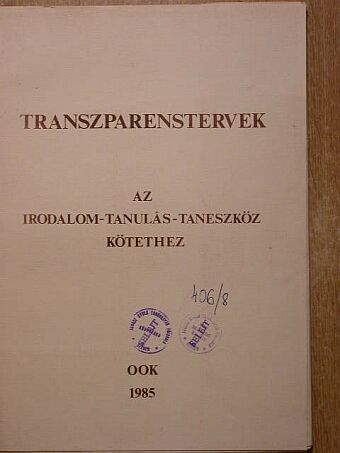 Transzparenstervek az irodalom-tanulás-taneszköz kötethez [antikvár]