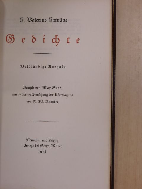Caius Valerius Catullus - Gedichte (gótbetűs) [antikvár]