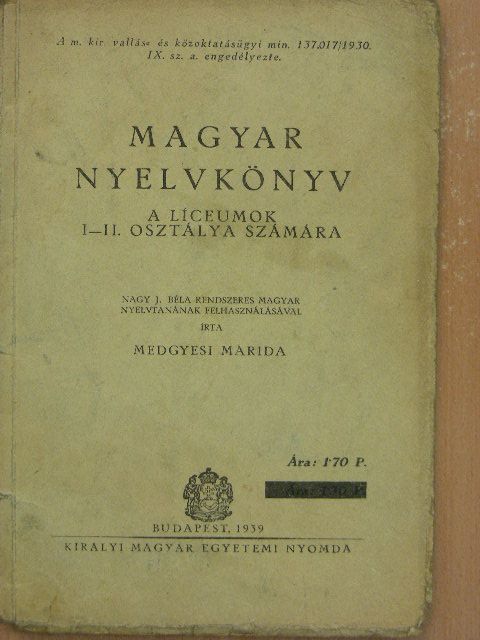 Medgyesi Marida - Magyar nyelvkönyv [antikvár]