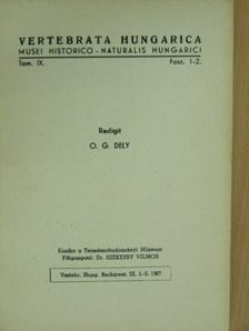 Berinkey László - Vertebrata Hungarica IX. 1-2. 1967. [antikvár]