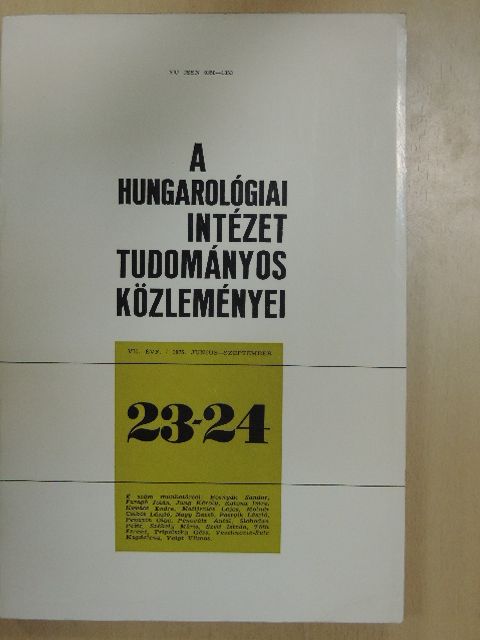 Bosnyák Sándor - A Hungarológiai Intézet tudományos közleményei 1975. június-szeptember [antikvár]