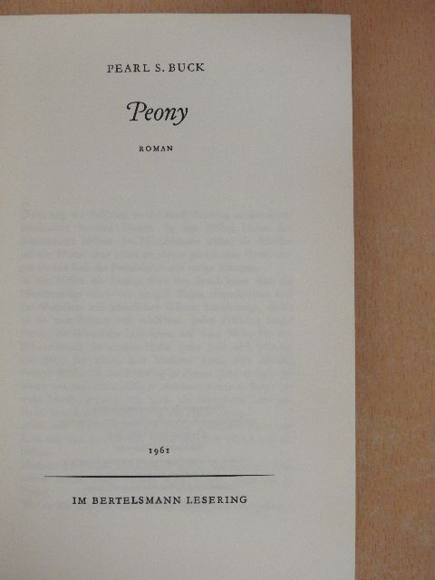 Pearl S. Buck - Peony [antikvár]